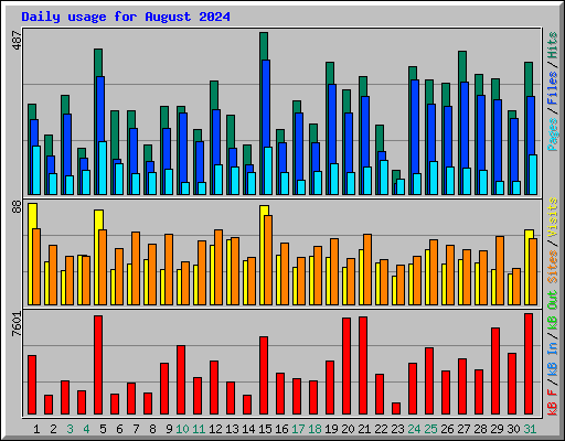 Daily usage for August 2024