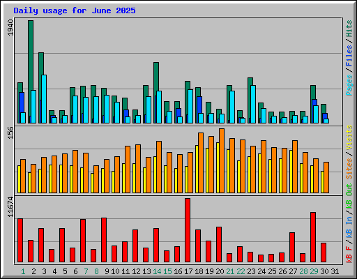 Daily usage for June 2025