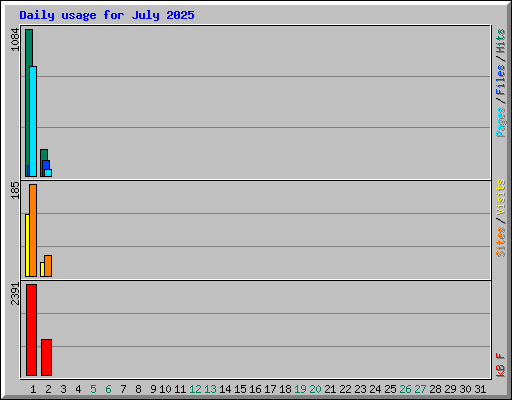Daily usage for July 2025